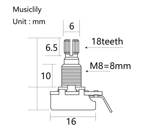 Потенциометр MUSICLILY MX1956 B25K 