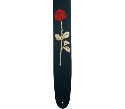 Ремень гитарный D'ANDREA LE101 кожа, рисунок роза