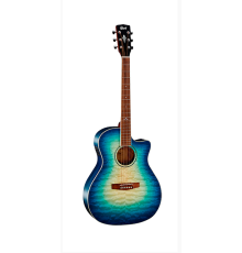 Гитара CORT GA-OF-CBB электроакустическая, цвет прозрачный синий