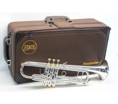 Труба BACH 180S43 Stradivarius Bb помповая, покрытие серебро, материал-желтая медь, лаковое покрытие, кейс