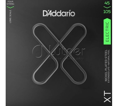 Струны D'ADDARIO XTB45105 XT 45-105 никелированная навивка с покрытием для бас-гитары