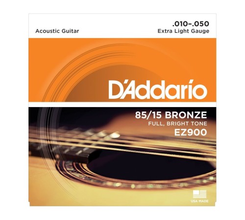 Струны D'ADDARIO EZ900 10-50 бронза для акустической гитары