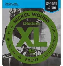 Струны D'ADDARIO EXL117 11-56 никелированная навивка для электрогитары
