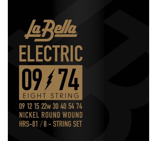 Струны для 8-струнной электрогитары LA BELLA HRS-81 09-74 