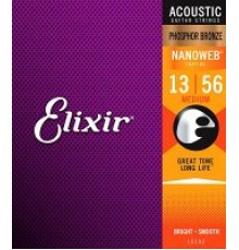 Струны для акустической гитары ELIXIR 16102 NanoWeb 13-56