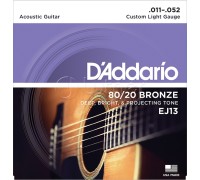 Струны для акустической гитары D'ADDARIO EJ13 11-52 