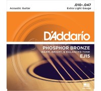 Струны для акустической гитары D'ADDARIO EJ15 10-47