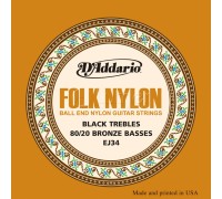 Струны для классической гитары D'ADDARIO EJ34 Folk Nylon