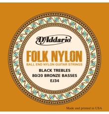 Струны для классической гитары D'ADDARIO EJ34 Folk Nylon