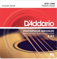 Струны для акустической гитары D'ADDARIO EJ17 13-56 