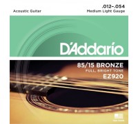 Струны для акустической гитары D'ADDARIO EZ920 12-54 