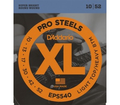 Струны D'ADDARIO EPS540XL Pro Steel 10-52 для электрогитары