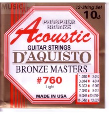 Струны D'AQUISTO 760L 10-48 фосфор/бронза для 12-струнной акустической гитары