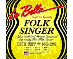 Струны LA BELLA 830 Folksinger нейлон black/gold ball end для классической гитары