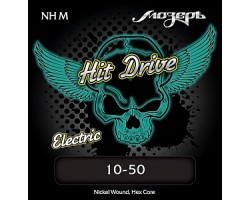 Струны МОЗЕРЪ NH-M Medium Hit Drive 10-50 для электрогитары. никелированная навивка