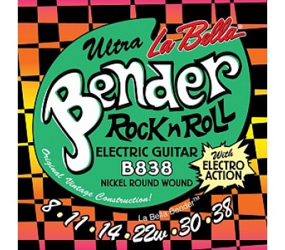 Струны LA BELLA B838 8-38 The Bender Ultra для электрогитары, никелированая навивка