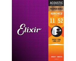 Струны ELIXIR 16027 NanoWeb 11-52 Phos Bronze д/ак.гитары