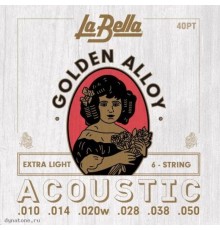 Струны LA BELLA 40PT 10-50 Golden Alloy для акустической гитары