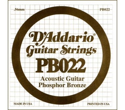 Струна D'ADDARIO PB022 д/акуст.гитары фосф.бронза