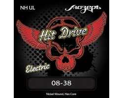 Струны МОЗЕРЪ NH-UL Hit Drive Ultra Light 08-38 для электрогитары. никелированная навивка