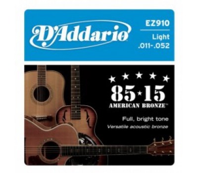 Струны D'ADDARIO EZ910 11-52 бронза для акустической гитары