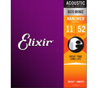 Струны для акустической гитары ELIXIR 11027 NanoWeb 11-52