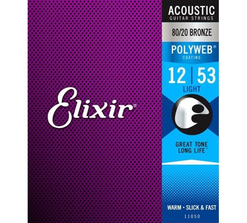 Струны для акустической гитары ELIXIR 11050 Polyweb 12-53 бронза