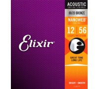 Струны для акустической гитары ELIXIR 11077 NanoWeb 12-56