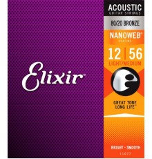 Струны ELIXIR 11077 NanoWeb 12-56 д/ак.гитары