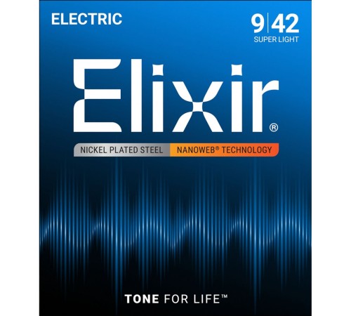 Струны для электрогитары ELIXIR 12002 NanoWeb 9-42