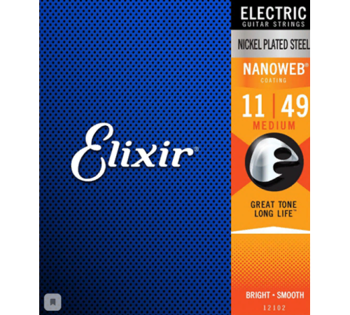 Струны ELIXIR 12102 NanoWeb 11-49 д/эл.гитары