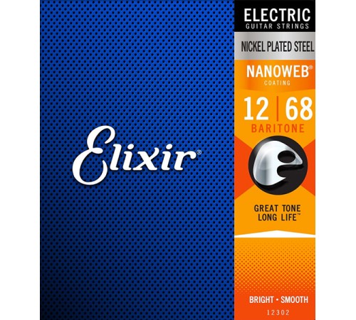 Струны ELIXIR 12302 NanoWeb 12-68 д/эл.гитары