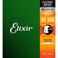 Струны для бас-гитары ELIXIR 14087 NanoWeb 45-105