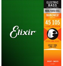 Струны ELIXIR 14087 NanoWeb 45-105 для бас-гитары