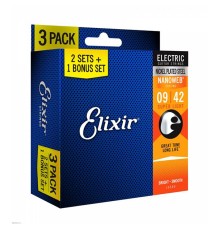 Струны ELIXIR 16540 NanoWeb 9-42 3 комплекта для электрогитары