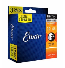 Струны ELIXIR 16542 NanoWeb 10-46 3 комплекта для электрогитары