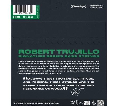 Струны для бас-гитары DUNLOP RTN45105 45-105 Robert Trujillo 
