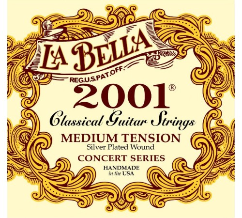 Струны LA BELLA 2001M нейлон clear/silver среднего нятяжения для классической гитары