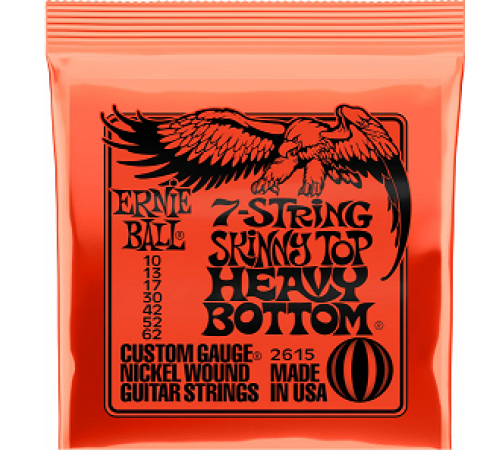 Струны для 7-струнной электрогитары ERNIE BALL 2615 10-62 