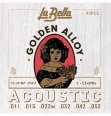 Струны LA BELLA 40PCL 11-52 Golden Alloy для акустической гитары