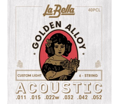 Струны LA BELLA 40PCL 11-52 Golden Alloy для акустической гитары