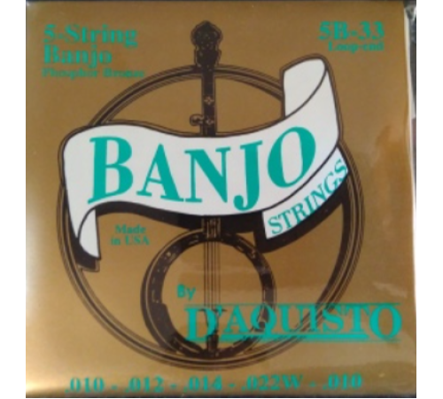 Струны D'AQUISTO 5B-33 для 5-струнного банджо