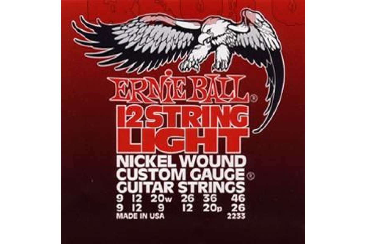 Струны ERNIE BALL 2233 никель д/12-стр.эл.гитары - купить недорого: Струны  для электрогитары