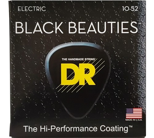 Струны для электрогитары DR BKE10/52 10-52 Black Beauties 