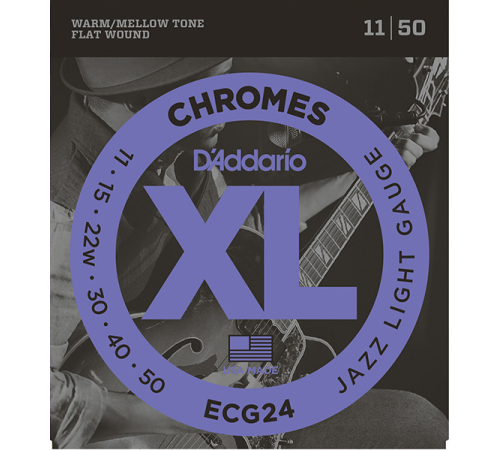 Струны D'ADDARIO ECG24 11-50 плоская навивка для электрогитары 
