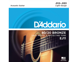 Струны D'ADDARIO EJ11 12-53 бронза для акустической гитары 