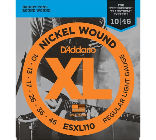 Струны D'ADDARIO ESXL110 10-46 для электрогитары никелированная навивка, шарик на двух концах