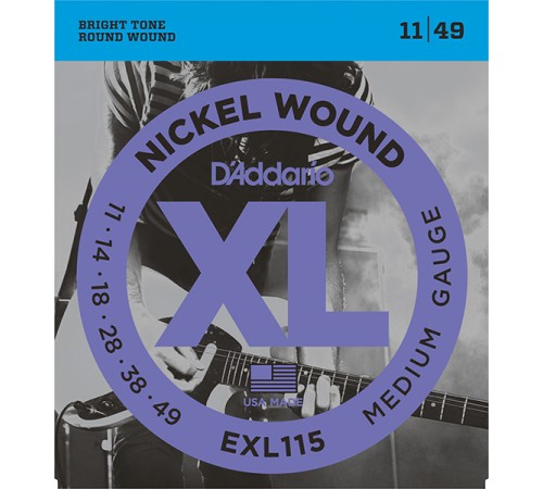 Струны D'ADDARIO EXL115 11-49 д/эл.гит.никель