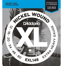 Струны D'ADDARIO EXL148 12-60 для электрогитары никелированная навивка
