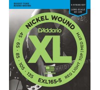 Струны для 5-струнной бас-гитары D'ADDARIO EXL165-5 XL 45-135 Long
